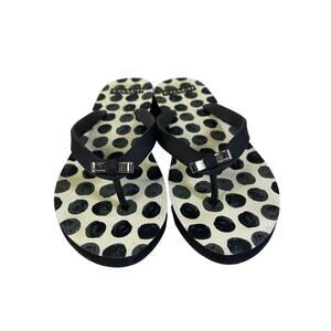 Coach New York Sandals Women's Shoes Size 7/8 Polka Dots Black Thongs Flip Flops